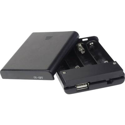 Velleman BH341USB Battery box 4x AA (L x W x H) 60 x 20 x 80 mm