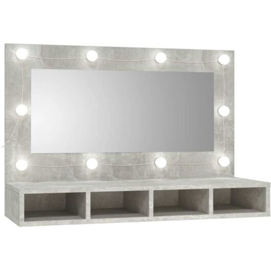 Vidaxl - Mirror Cabinet with led Concrete Grey 90x31.5x62 cm